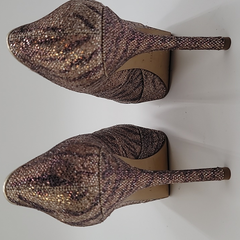 Nine West Sz9.5 Mendoza Platform Glitter Tiger Stripe Stilettos Blinggggg - Image 7